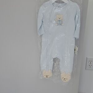 Little Me Light Blue Bear Footie